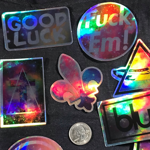 GOOD LUCK Metallic Prismatic Rainbow Reflective Sticker - Picture 4 of 4